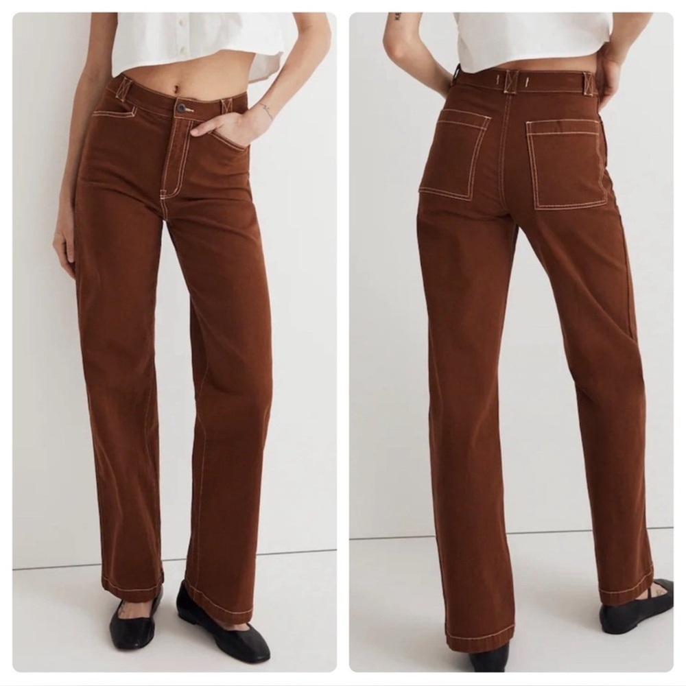 Madewell The Emmett Wide-Leg Pant: Garment Dyed Edition- NWOT